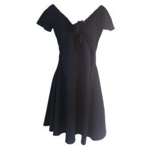 Tie Front Crepe Dress, fit and flair